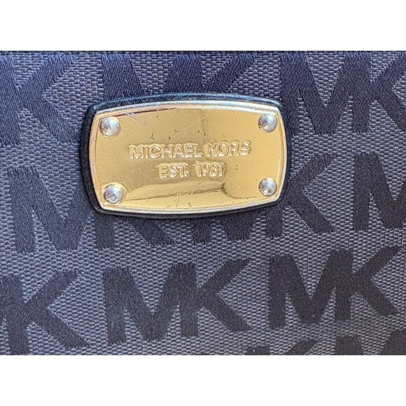 Michael Kors Jet Set Travel Continental Black Logo Wristlet Wallet - Picture 2 of 9